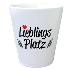 Lieblingsplatz Flower Pot with Heart and Decoration Women Special Planter Decorations Garden Party Charming Garden Green Branches Hearts