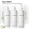 MOIIKKO Refillable Shampoo and Conditioner Dispenser Bottles 900ml Set of