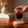 4" Round Natural Travertine Marble Coasters with Cork Backing,Stone Drink