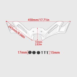 GFARDMOTO Motorcycle Front Fairing Winglet Aerodynamic Spoiler Beak Nose Cone Extension Fixed Wing Kit Compatible with Yamaha YZF R3 R25 2019-2025 (Blue)