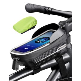 Bolsa de bicicleta de carcasa rígida 2023, accesorios de bicicleta para bicicletas de adultos, regalos para hombres, regalos para cumpleaños, entusiastas de la bicicleta, resistente, más ligera, impermeable, teléfono celular de 4 a 6.9 pulgadas, color ne