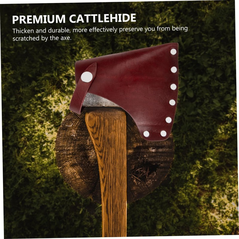 Sosoport 2pcs Cattlehide Hatchet Cover Protective Case for Camping Axe