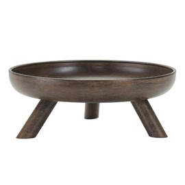 Melrose Bowl with Legs, 7.75-inch Diameter, Rustic Decorative Tableware, Metal, Great for Cool Summer, Centerpiece