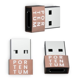 PORTENTUM USB to USB C Adapter - 480MB Speed - Premium Zinc Enables with High Heat Resistance - Adapter USB to USB C Only 4 Grams
