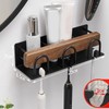 ZHIZHOUNEY Moderns Wall Hanging Electric Toothbrush Holder Solid Wood and