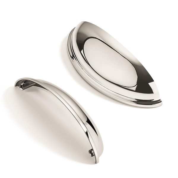 CABDM 2 Pack 4" Drawer Pulls Polished Nickel Cabinet Cup