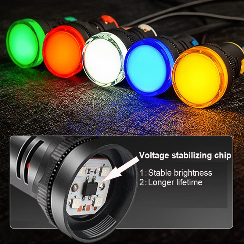 Gebildet Pack of 10 22 mm Indicator Light 220-380 VAC