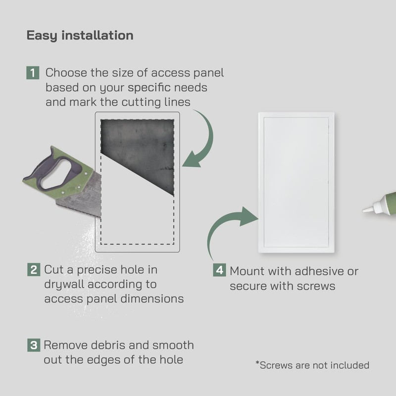 Vent Systems 10'' x 20'' Inch White Metal Access Panel