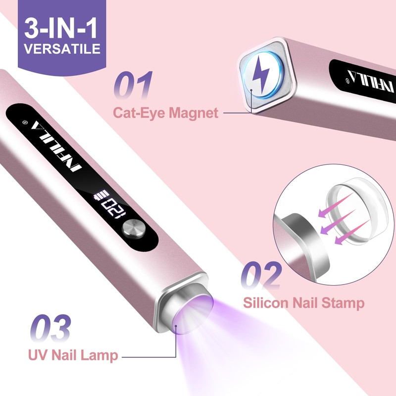 NXJ INFILILA Multi-Functional Handheld UV Light for Gel Nails with