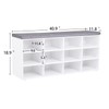 DINZI LVJ Shoe Storage Bench with Cushion, Cubby Shoe Rack