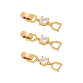 MEEDOZ 4.5mm Wide Necklace Bracelet Extenders Clasp, 3pcs White Gold Plated Cubic Zirconia Foldover Extension Jewelry Clasp Sets for Jewelry Making (Gold 4.5mm)