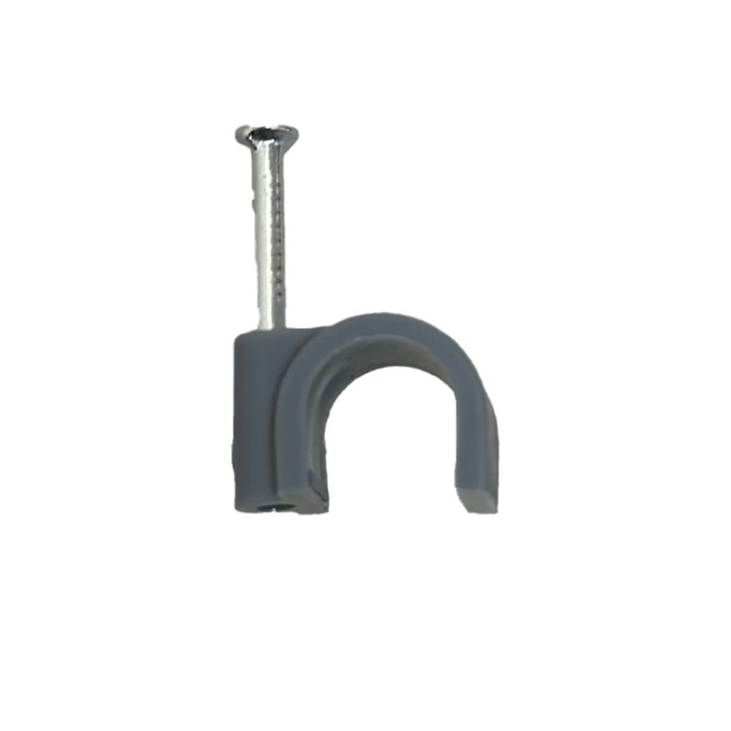 Grey Round Cable Clips 14mm- 50 Pieces
