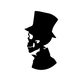 Bargain Max Decals Victorian Man Skull Decal Notebook Car Laptop 5.5" (Black)