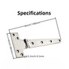 2Pack Heavy Duty Marine 316 Stainless Steel Tee Hinges,4/6/8inch Boat