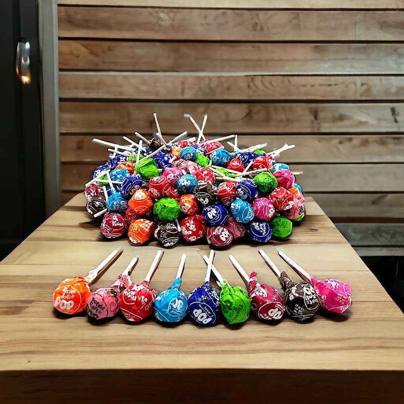 Classic Roll Lollipops-All 9 Assorted Fruit Flavors With Chocolate Center-1