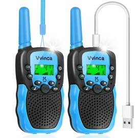 Vvinca Walkie Talkies Toys for Ages 5-7, Rechargeable Walkie Talkie Gifts for 3-12 Year Old Boy Girl with Flashlight 22CH 2 Way Radio 3 Mile Long Range for Adventure Game Camping Outdoor Hiking