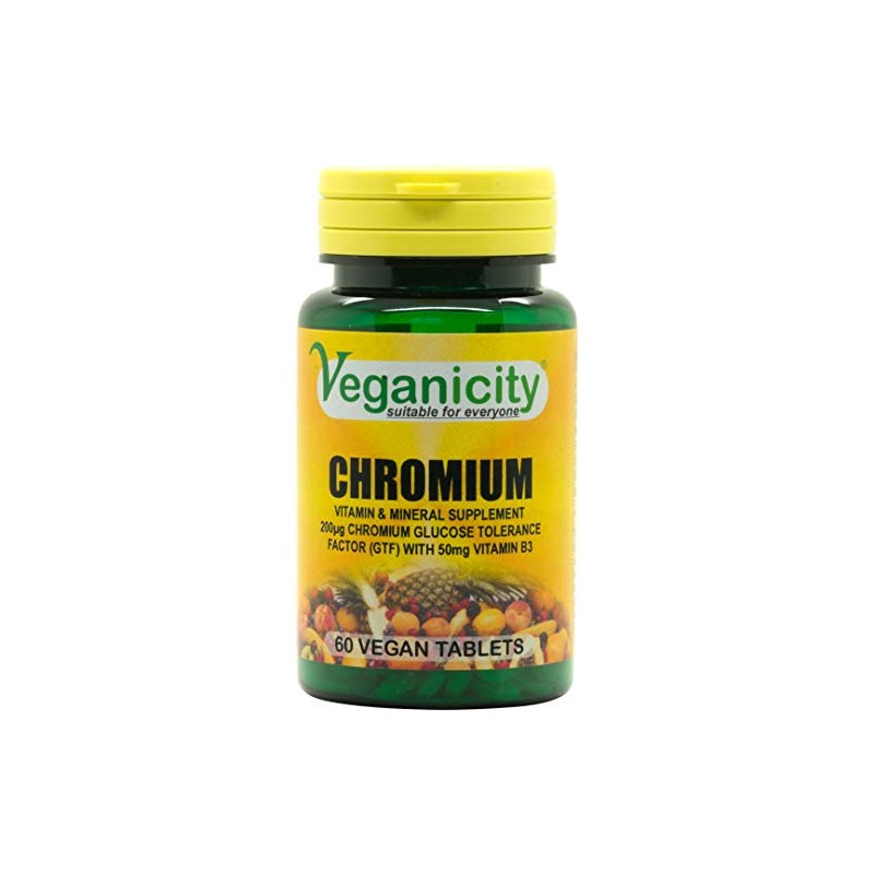 Veganicity Chromium 200µg : Metabolism health : 60 tablets