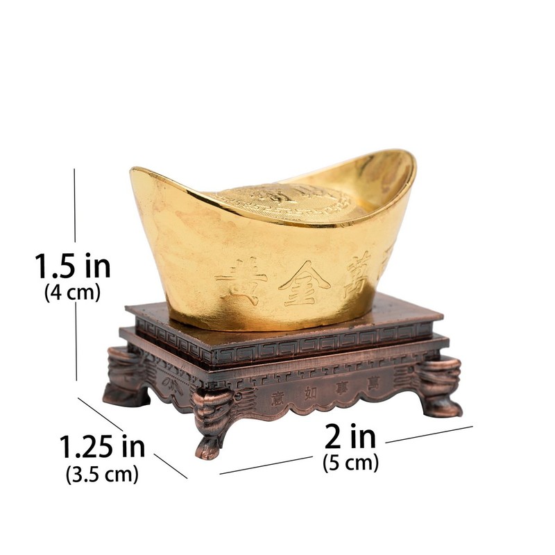 Golden Chinese Feng Shui Ingot by Asian Home