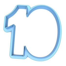 Sweet Prints Inc Number 10 (outline) Cookie Cutter - Dishwasher Safe (3.5" tall)