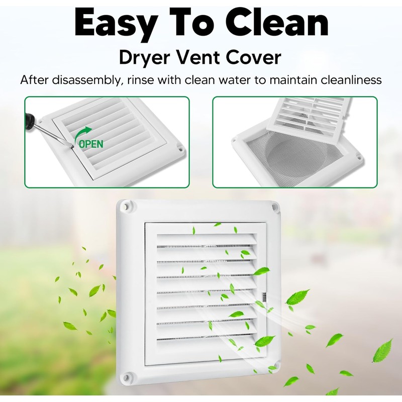 Funmit 4" Louvered Vent Cover Stops Birds Nesting for Outside