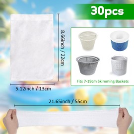 LXYYDS 30 Stück Pool Skimmer Socken, Filter Skimmer Pool, Skimmer Filter Netz, Wiederverwendbar Schwimmbad Skimmersocke, Skimmer Filtersocken, für Blätter, Abschaum, Entfernt, Pollen, Insekten, Haare