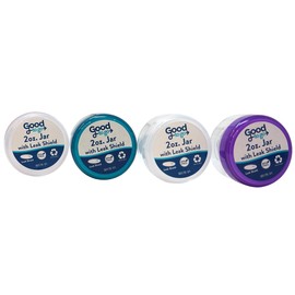Good To Go Cosmetic, Lotion, and Face Cream Jars with Leak Shield - 2 Ounce Plastic Bottles - Assorted (Pack of 8)