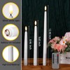 Tuanse 20 Pack White Flameless Taper Candles Flickering Bulk Long