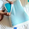 Almohada Cervical Cooling Gel Memory Foam Ortopédica con Curvatura Almohada