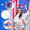 Hanaive 20 Pieces 4th of July Headbands Patriotic Head Boppers