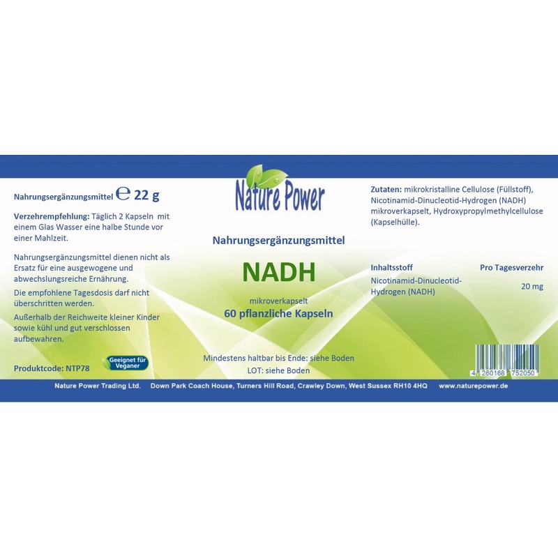 Nature Power - NADH/Coenzyme 1-60 Vegetable Capsules