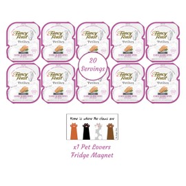Fancy Feast Gourmet Grain-Free Meals Wet Cat Food Pate and Gravy Petites 10 Twin Pack Trays, 20 Servings (Seared Salmon in Gravy)