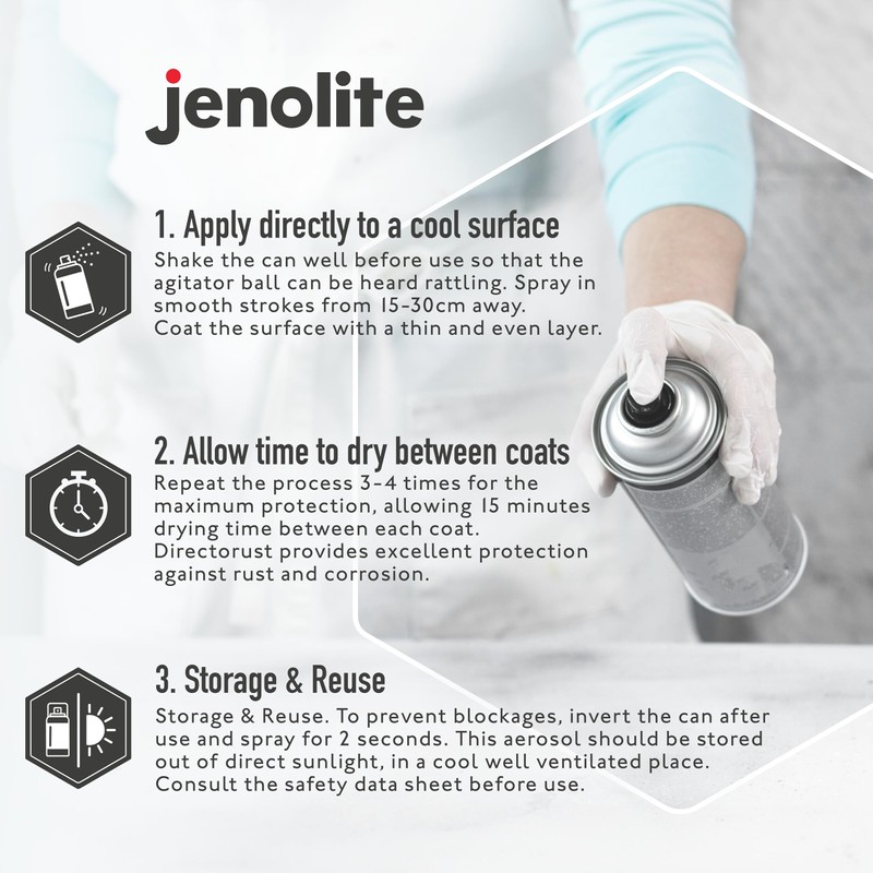 JENOLITE Directorust Gloss Spray Paint | BLACK | 400ml (13.52