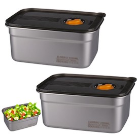 imposyu Pack of 2 Food Storage Containers Stainless Steel 2200 ml Food Storage Boxes for Fridge 316 Stainless Steel Food Storage Containers with Lid Airtight for Kitchen Fridge Restaurant