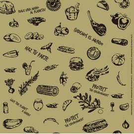 The Loyal Print Technopaper Premium Deli Paper 12"x12" - 500 Pack - Water & Grease Resistant - Biodegradable, 100% Recyclable and No Wax Coating, Tray Liner (Kraft, FoodPrint)