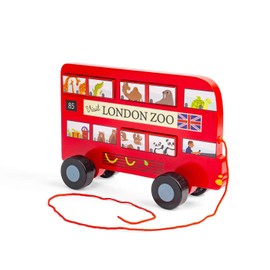 Bigjigs Toys London Bus Pull Along - Wooden Pull-Along Baby & Toddler Toy, Early Learning Activity, Gifts For Babies & Toddlers, Sustainably Made, Age 12+ Months
