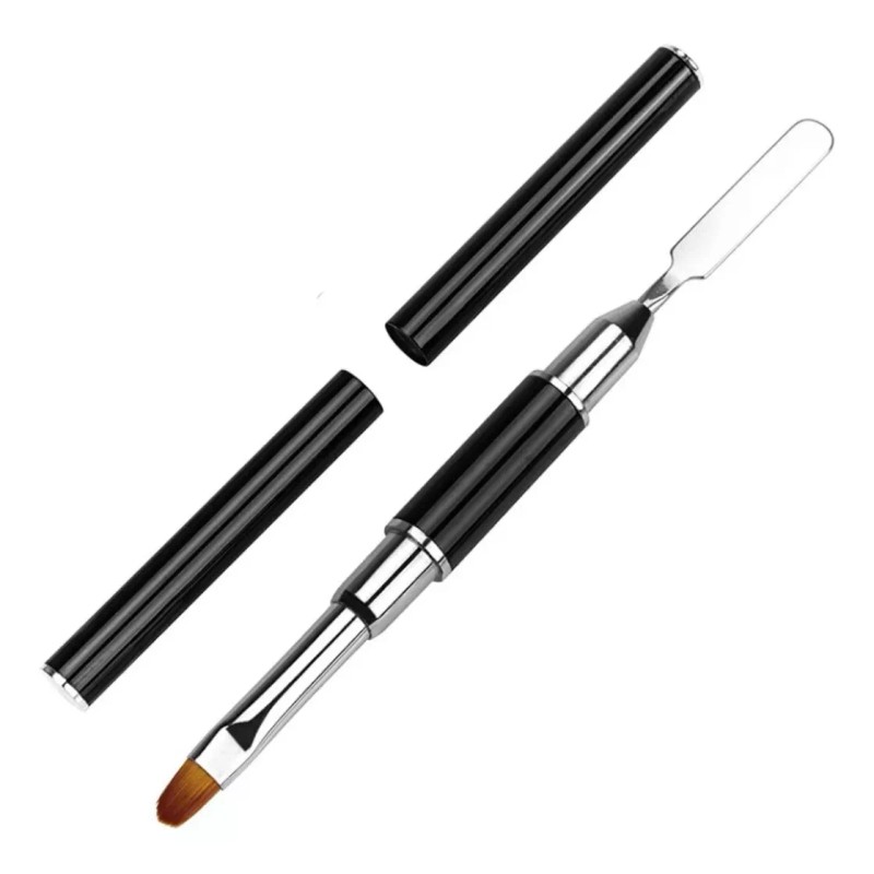 Layana Pincel Para Uñas Polygel/acrigel Doble Con Espátula 3 Pzas