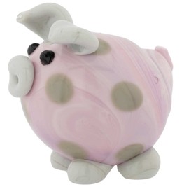 Glass Of Venice Murano Glass Piglet - Spotty Pink