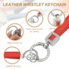 uxcell Leather Wristlet Keychain, Car Key Chain Holder with Silver