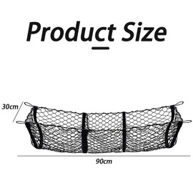 Three Pocket Mesh Storage Net, Mesh Trunk Cargo Net Storage Organizer, Heavy Duty Black Mesh 3 Pocket Trunk Cargo Organizer for Car, Van, SUV Pickup Truck Bed