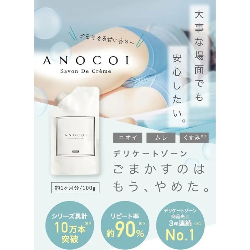 ANOCOI Body Soap for Sensitive Zones, Odor, Dullness, Moisturizing Measures
