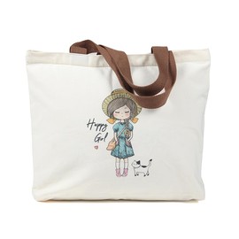 XTKELLY Aesthetic Canvas Tote Bag for Women - Heavy Duty Reusable Grocery Bag with Zipper, Cute Tote bag for Shopping, Work, Gym & Farmers Market(Beauty)