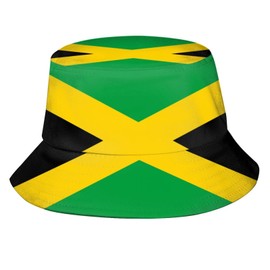 Cute Jamaica Flag Bucket Hats Fashion Sun Cap Packable Outdoor Jamaican Patriotic Fisherman Hat for Women Men
