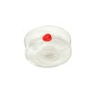 Tall Microwave Tempered Borosilicate Glass Plate Cover with Red Easy-Grip