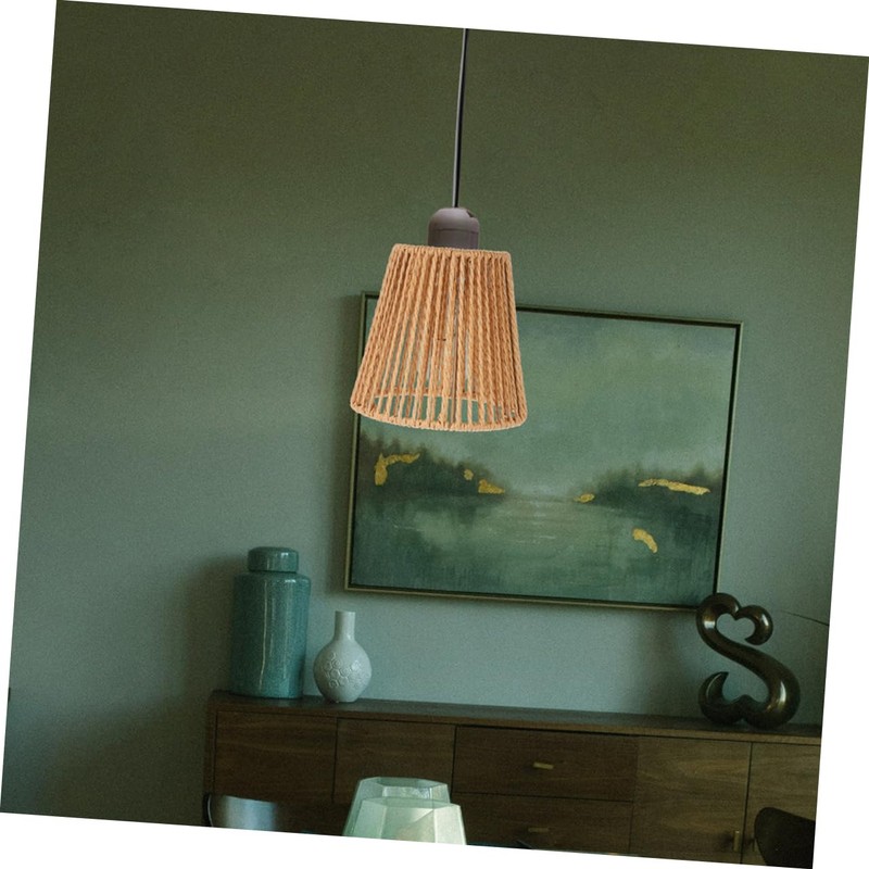 WHAMVOX Elegant Rattan Woven Pendant Lampshade Rustic and Handmade Natural