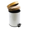 MSV Aza Cosmetic Bin 3 Litres Stainless Steel Bamboo with