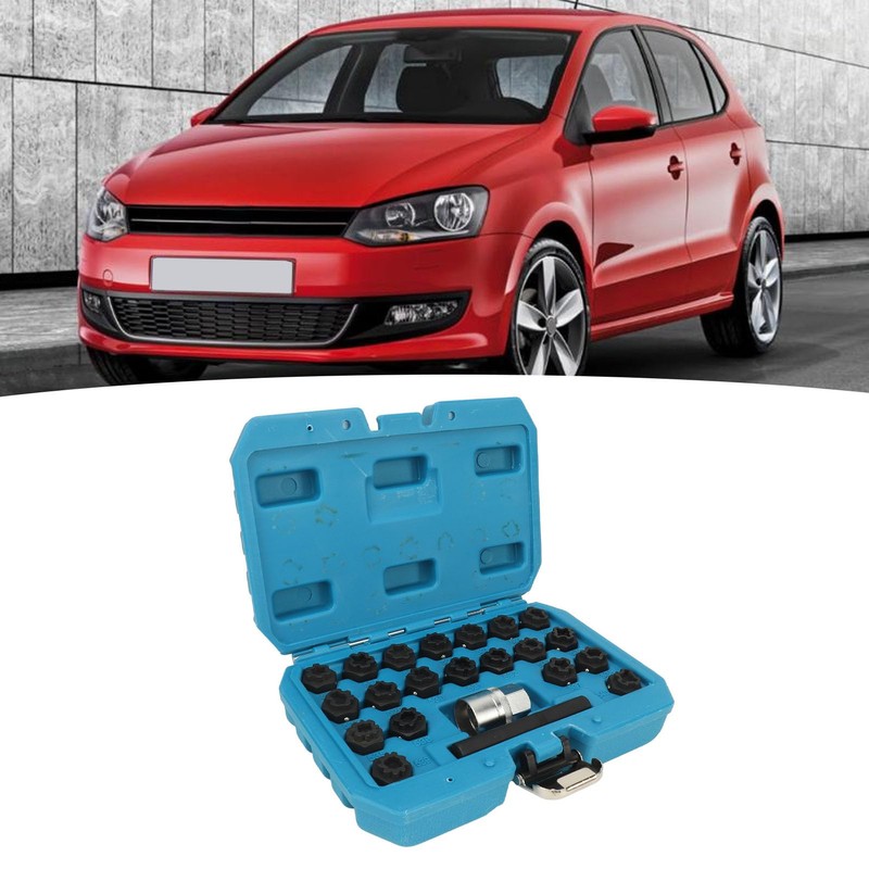 22pcs Wheel Lock Removal Kit with 20 Different Sockets, Locking