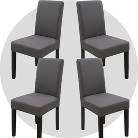 NDMMSO Dining Room Chair Covers Set of 4 Super Fit Stretch Removable Washable Dining Chair Protector Cover Seat Slipcover for Hotel, Dining Room, Ceremony, Banquet Wedding Party(Gray)