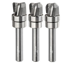 Ultra-Shear Compact Bowl Router Bits, 3-Piece Set, 1/4 Inch Shank, 3 Flute, USA Made Carbide Head Bowl and Tray Router Bits - US25BB-3PC
