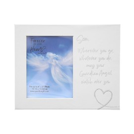 Pavilion Gift Company - Son May Your Guardian Angel Watch Over You - Car Visor Accessories 4" x 6" Vertical Picture Frame For Car Memorial Bereavement Loss Of Loved One Travel Gift Drive Safe Son Gift