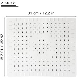NUWIQ Pack of 2 Sink Liners, 31 x 26 cm Sink Mat, Sink Mat, Rubber, Kitchen Sink Protector for Sink, Protects the Surface, Food-Grade PVC, Grey